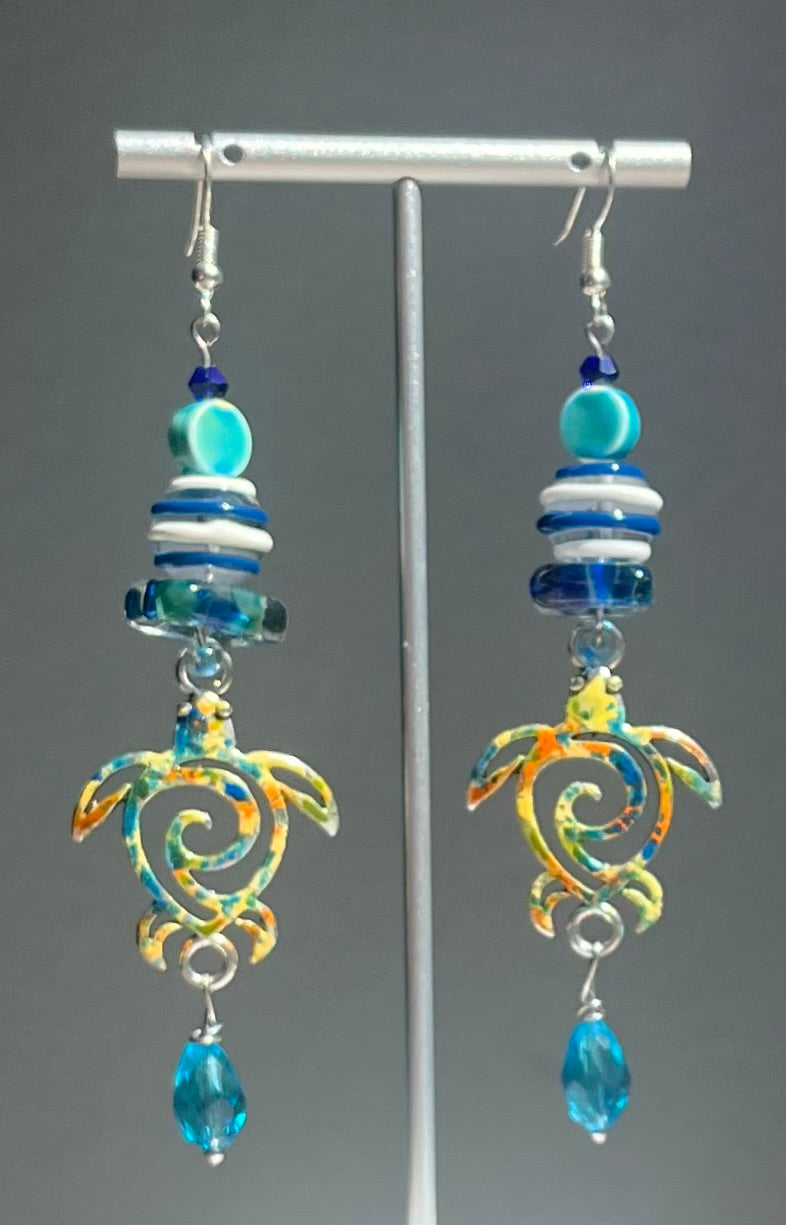 Colorful Sea Turtle Earrings