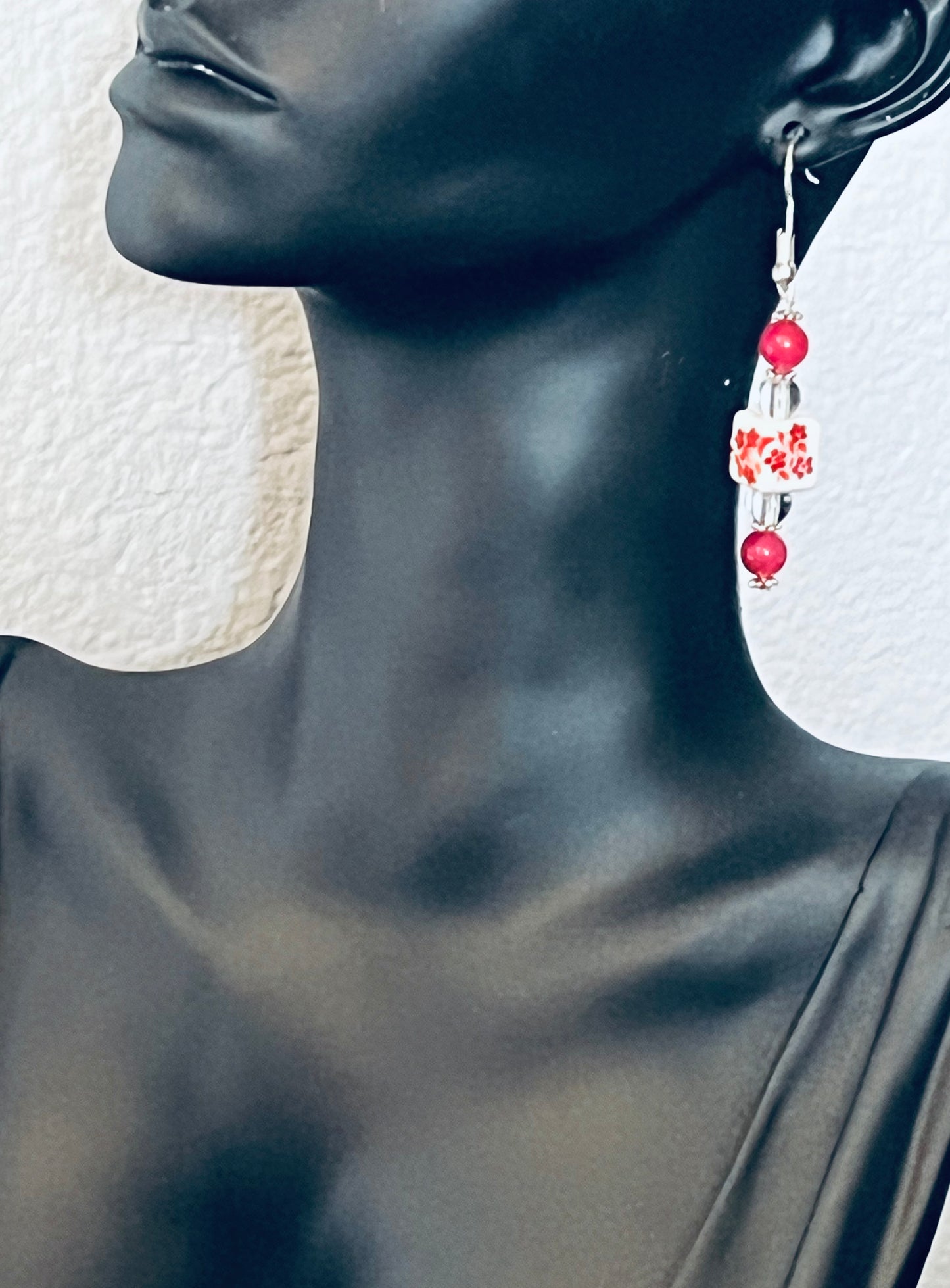 Red Cherry Blossom Earrings