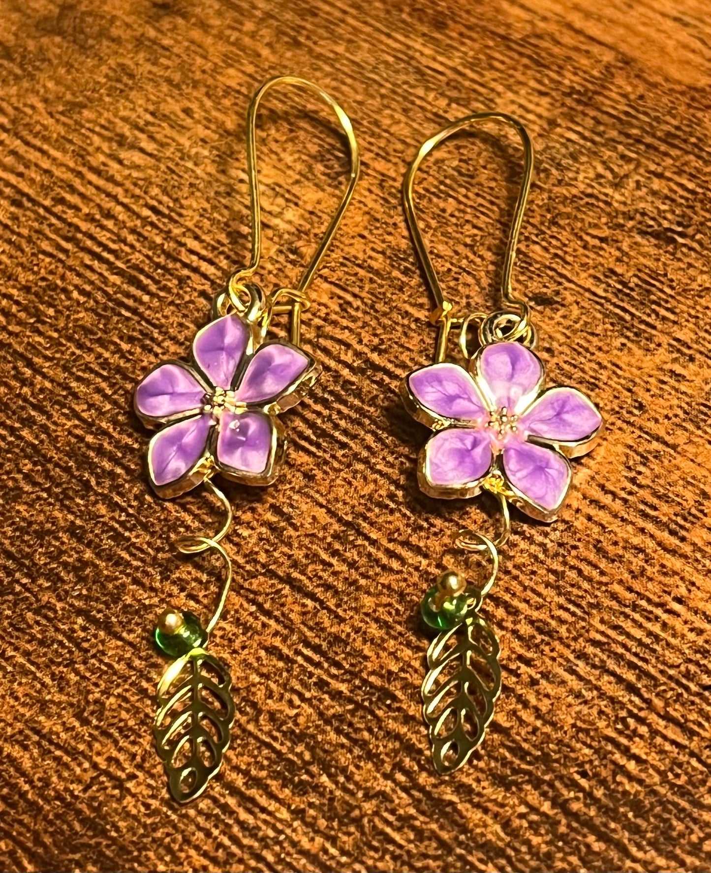 Purple Flowers Ear Art