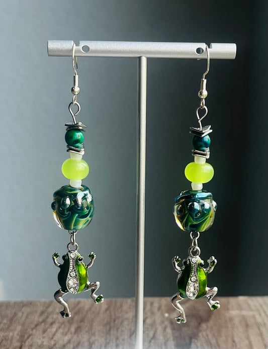 Hop to it Frog Earrings