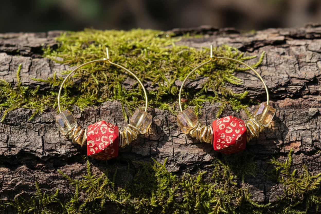 Jungle Love Hoop Earrings in Gold-Tone