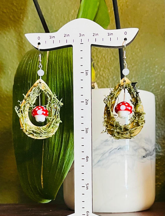 Teardrop Mushroom Earrings