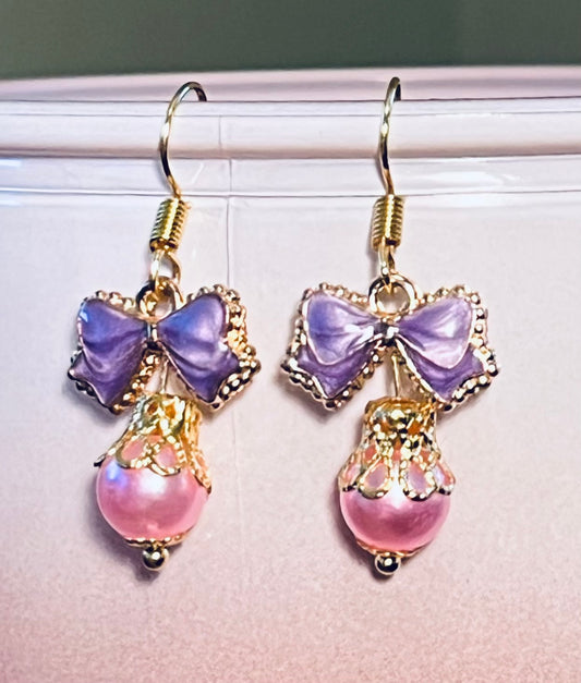 Pricess Dainty Lavender Bows Ear Art