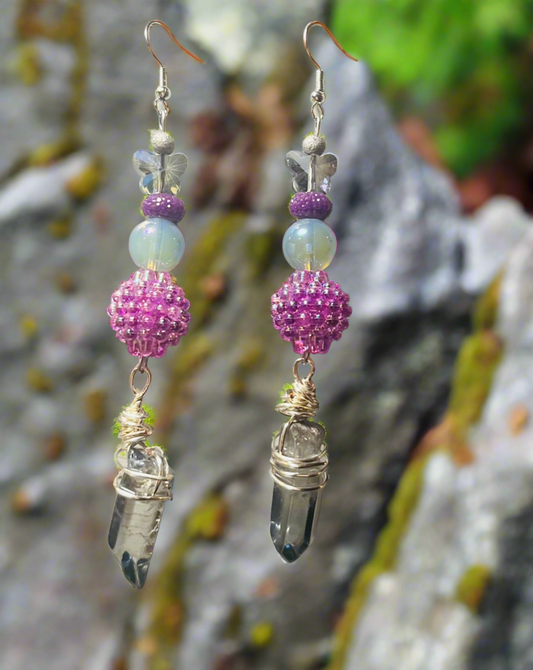 Crystal Butterfly Dangle Ear Art