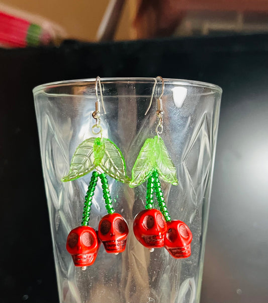 Skull Cherry Earrings
