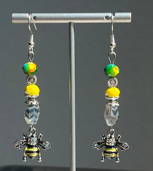 Sunflower Bee Earrings