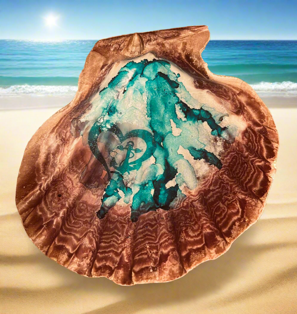 Heart Anchor Shell Art