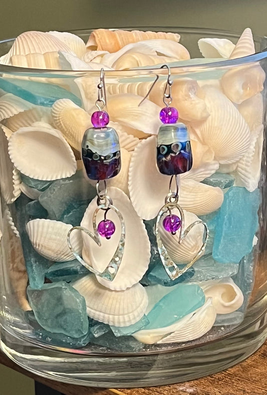Violet Oceans Ear Art