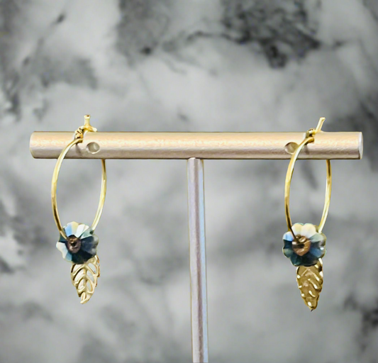 Dainty Floral Hoops  Ear Art