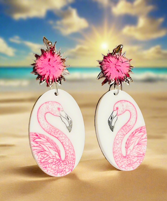 Fancy Flamingos Ear Art