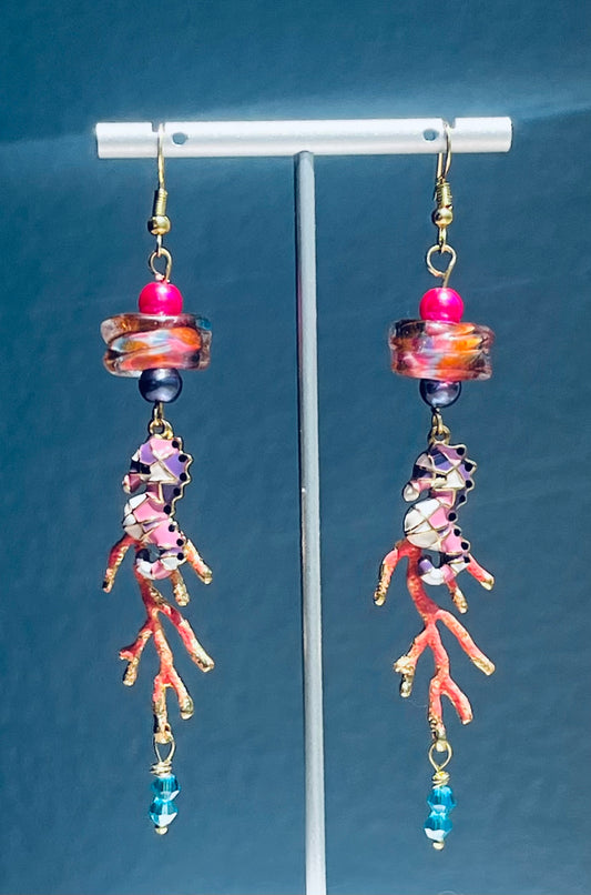Sea Horse Coral Reef Earrings