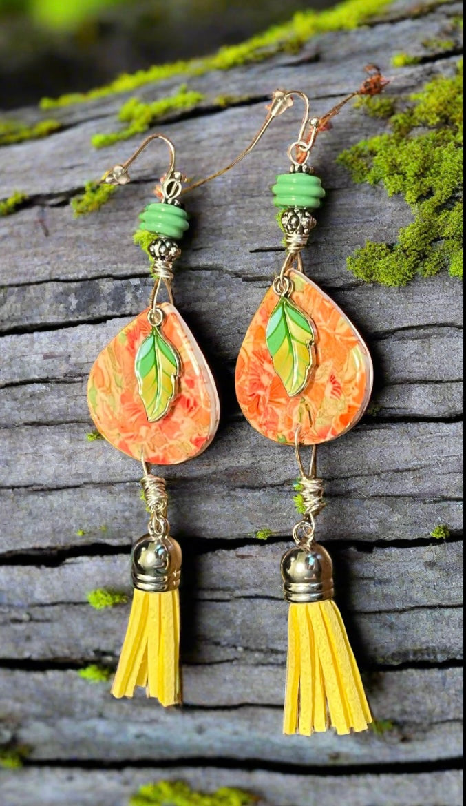 Changing Color Fall Leaves Boho Ear Art