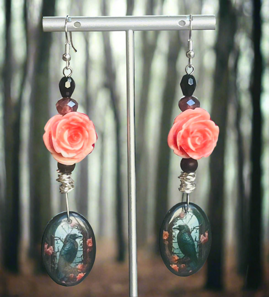 Roses & Ravens Ear Art
