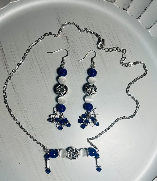 Support Israel Necklace and Earrings Set