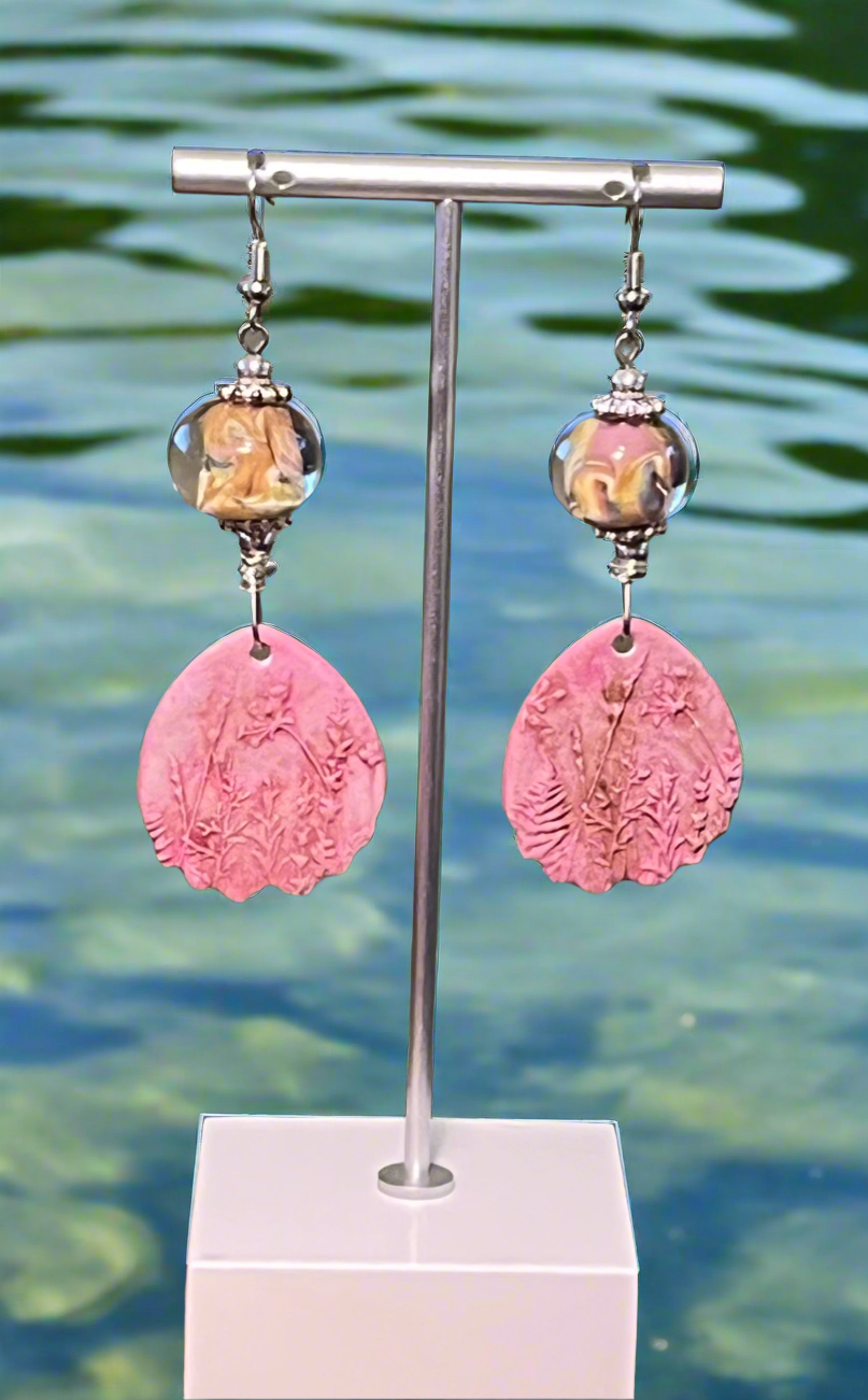 Pink Meadow Ear Art