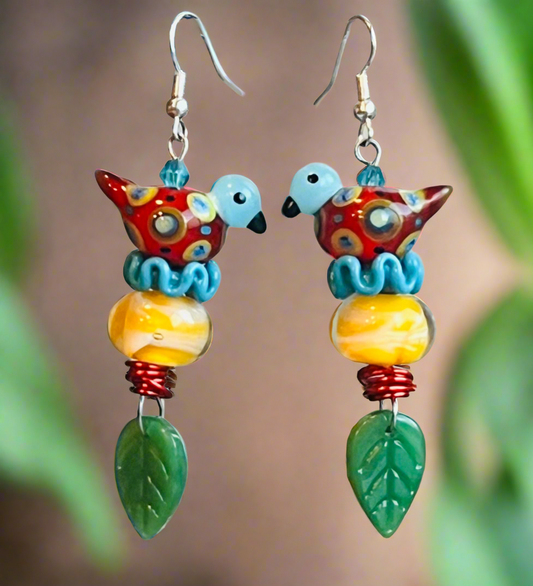 Colorful Bird Ear Art