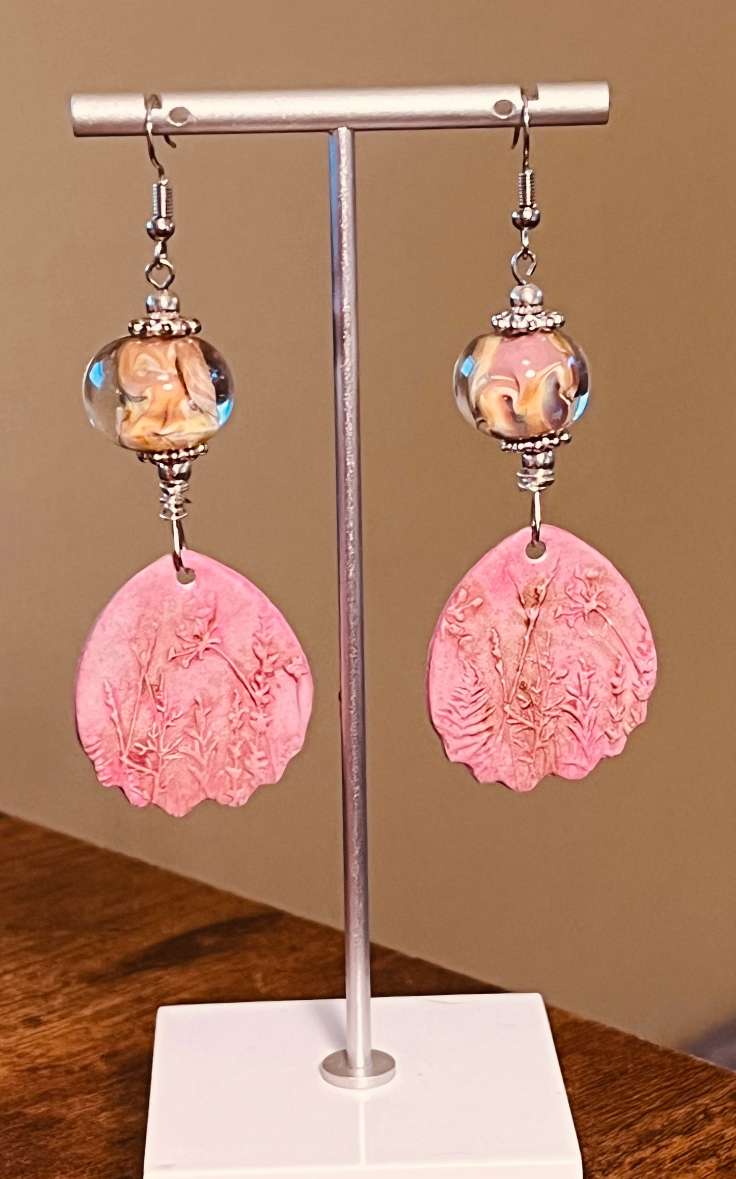Pink Meadow Ear Art