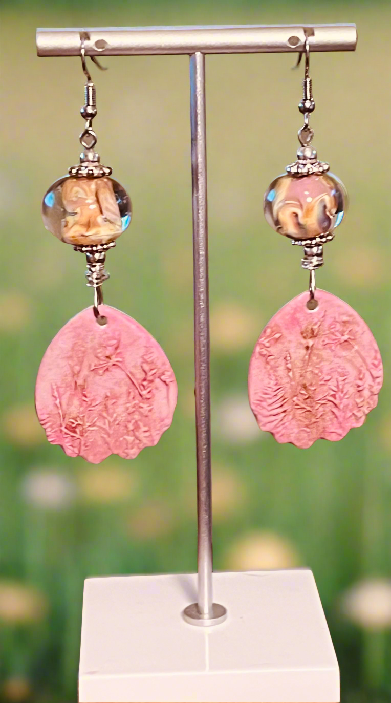 Pink Meadow Ear Art