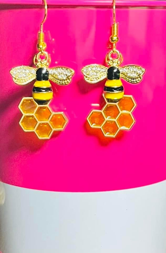 Honeycomb Bee Ear Art